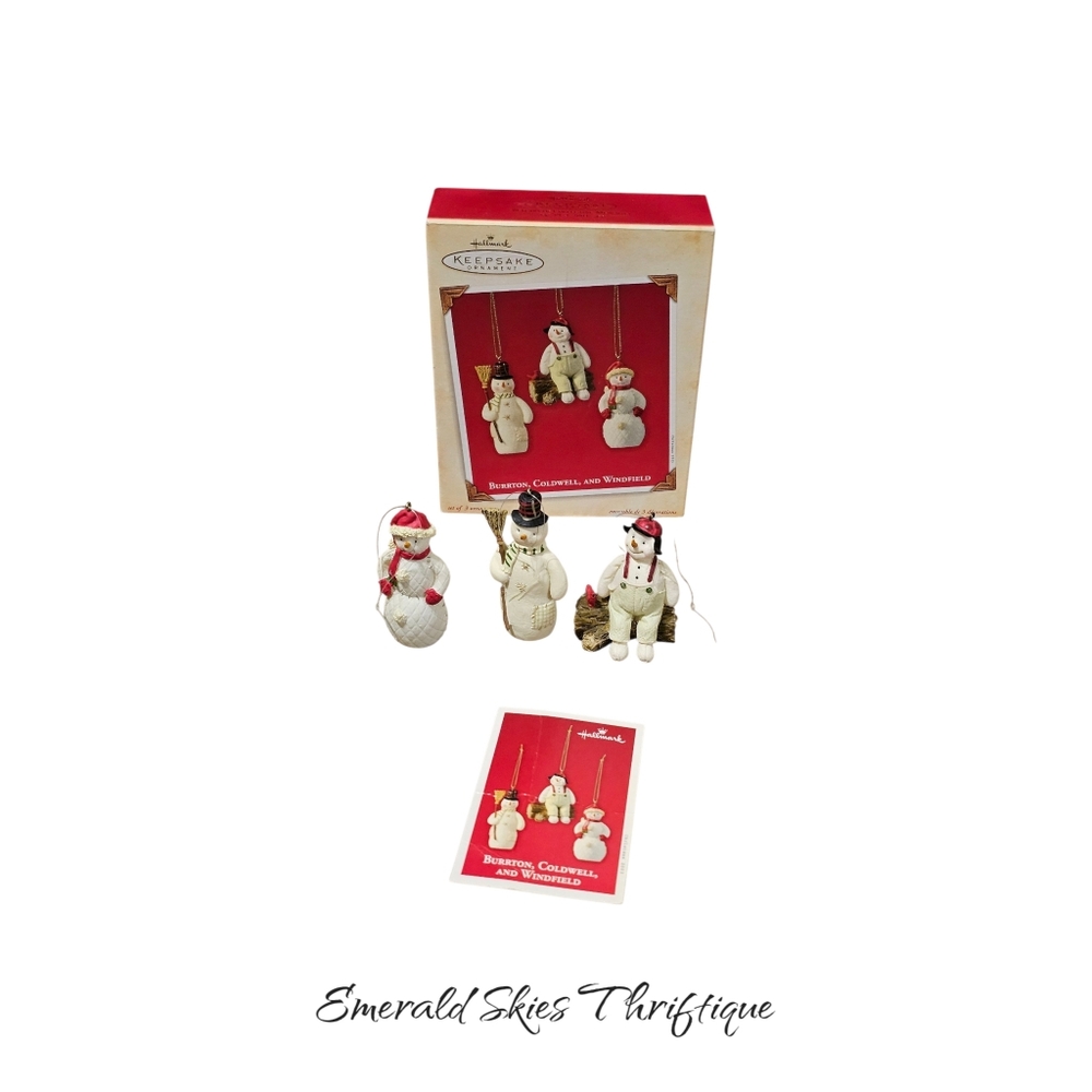 Hallmark Keepsake 2003 Burton ‎ Caldwell And  Winfield 3 Pc Set. Vintage .